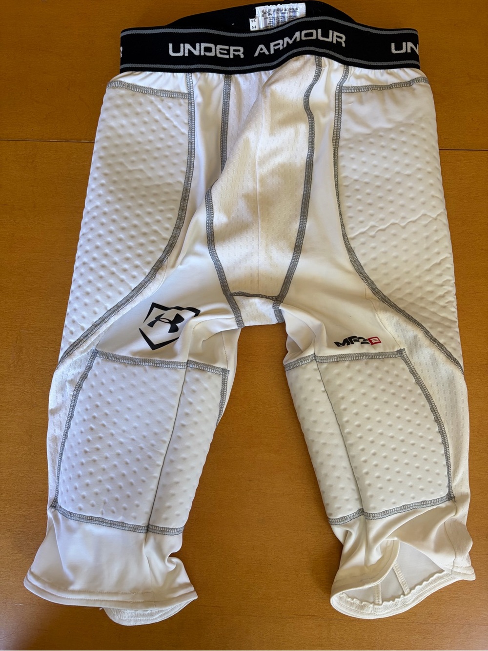 Under Armour White Padded Compression Leggings for Kids